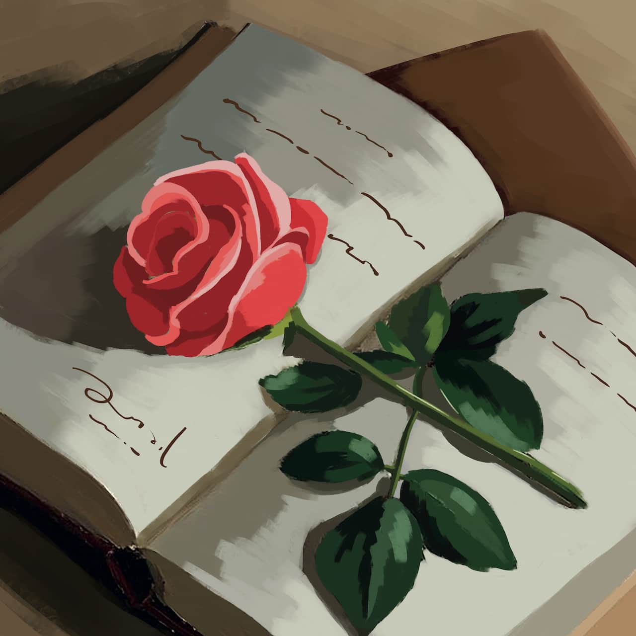 11" x 11" Rose & Book Canvas Painting Kit by Craft Smart®